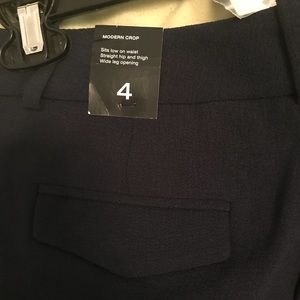 Dressy navy wide leg modern crop